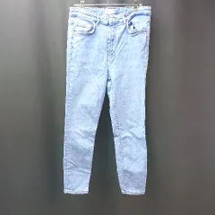 ◇ ZARA ザラ スキニータイプ チャックボタン閉め デニムパンツ サイズEUR44 ライトブルー レディース E  【1307260047653】