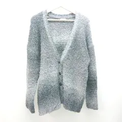 ◇ LOWRYSFARM ローリーズファーム 前ボタン閉め オーバーサイズ 長袖 カーディガン サイズF グレー レディース E  【1307260047585】