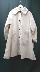 ◇ ◎ ●未使用● ems excite フロントボタン ２WAYカラー ロング丈 長袖 コート サイズF アイボリー レディース E  【1307260049664】