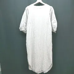 ◇ LOWRYS FARM ローリーズファーム クルーネック 異素材 おしゃれ 長袖 ロング ワンピース サイズF グレー系 レディース E  【1307260049978】