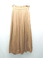 ◇ ONETOME フリルウエスト ポリエステル100% ガーリー ロング プリーツ スカート サイズM ブラウン レディース E  【1307260051681】