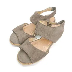 ◇ menue ゴムストラップ スエード ローヒール カジュアル ナチュラル サンダル 表記なし ブラウン レディース E  【1307260052411】