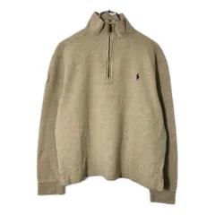Polo by Ralph Lauren ポロ ラルフローレン ハーフジップ コットンセーター ベージュ(メンズ S)中古 古着 X0146