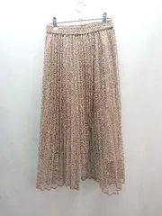 ◇ PROPORTION ウエストゴム 花柄 レース 裏地あり ロング フレア スカート サイズFR ピンクベージュ レディース E  【1307260055771】