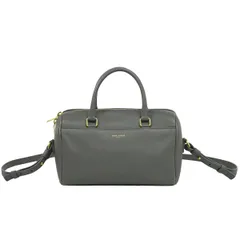 本物 サンローラン SAINT LAURENT ベイビーダッフル 2WAY ショルダーバッグ ハンドバッグ ポシェット レザー グレー バッグ 中古  