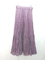 ◇ BEAUTY&YOUTH ウエストゴム 透け感なし 裏地あり 無地 ロング フレア スカート 表記なし ダークパープル レディース E  【1307260054750】