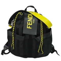 本物 フェンディ FENDI ストライク ペカン 2WAY リュックサック ショルダーバッグ ナイロン レザー ブラック イエロー 7VZ056 バッグ 中古  のサムネイル
