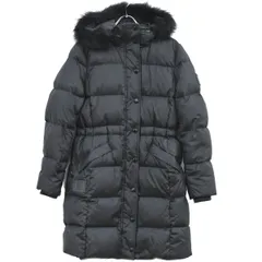 本物 コーチ COACH フード付き ダウンコート ロングコート アウター S ポリエステル ナイロン ブラック レディース 衣類 洋服 中古  