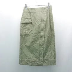 ◇ le.coeur blanc シンプル ハイウエスト 無地 カジュアル ロング タイト スカート サイズ36 カーキ レディース E  【1307260063424】