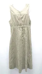 ◇ ehka sopo シンプル ノースリーブ 無地 カジュアル ロング ワンピース サイズF グリーン/ホワイト レディース E  【1307260063127】