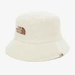 THE NORTH FACE ザ ノースフェイス バケットハット ハット 帽子 ロゴ 刺繍 コーデュロイ  韓国限定 Lサイズ アイボリー 茶タグ