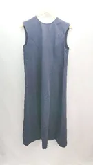 ◇ NANO universe シンプル 無地 ノースリーブ ラウンドネック ロング ワンピース サイズ38 ネイビー レディース E  【1307260064537】