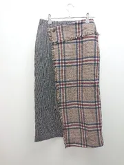 ◇ socolla ソコラ チェック 巻きスカート風 カジュアル ロング タイト スカート サイズ1 ブラウン レディース E  【1307260064056】