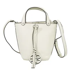 本物 トリー バーチ TORY BURCH レザー 2WAY ショルダーバッグ ハンドバッグ ポシェット オフホワイト バッグ 中古  