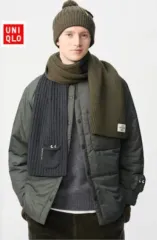 ユニクロ x Anya Hindmarch マフラー 新品 (カーキグレー)