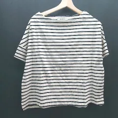 ◇ nano universe ボーダー ワイド ドロップショルダー 半袖 カットソー サイズFREE ベージュ/ブラック レディース E  【1307260068733】