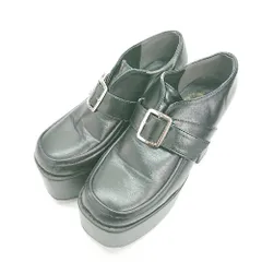 ■ LOVEHUNTER ラブハンター 厚底 センターバックル ガーリー ローファー サイズL ブラック レディース E  【1307260070620】