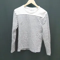 ◇ koe コエ クルーネック ボーダー柄 コットン100% 大人カジュアル 長袖 Tシャツ サイズS ホワイト ブラック レディース E  【1307260070477】