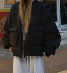 黒色 キルティング ダウンジャケット