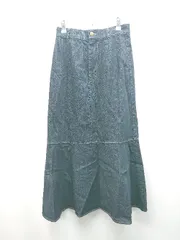 ◇ apres jour バックウエストゴム デニム 裾フレア ロング丈 マーメイド スカート サイズM ブラック レディース E  【1307260071146】