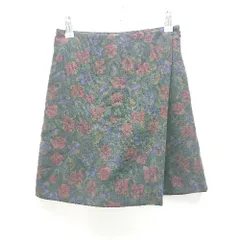 ◇ ROPE PICNIC ロペピクニック サイドジップ 花柄 クラシカル ラップキュロットパンツ サイズ36 ブラック系 レディース E  【1307260071108】