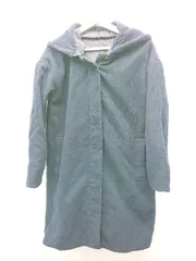 ◇ CIAOPANIC チャオパニック スエード生地 ジップアップ フーディー シンプル 長袖 コート サイズF ネイビー レディース E  【1307260072303】