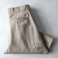 ■古着 Dickies ディッキーズ ダブルニーワークパンツ 85283KH ベージュ W34L32【D1659】