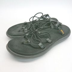 ◇ Teva テバ ゴムストラップ 夏物 涼しげ カジュアル ロゴワンポイント サンダル 表記なし ブラック レディース E 【1307260072853】