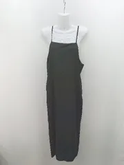 ◇ LOWRYS FARM キャミソール スリット バックリボン ガーリー ロング丈 ワンピース サイズFREE ブラック レディース E  【1307260078169】