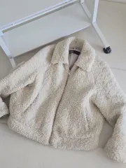 ZARA アイボリー ボア フリース ジャケット