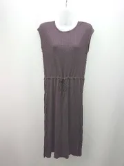 ◇ nano universe リブ ウエストゴム スタイルアップ ノースリーブ ロング丈 ワンピース 表記なし ブラウン レディース E  【1307260078947】