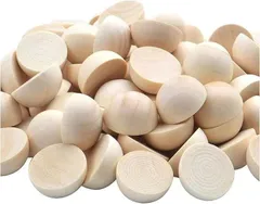 ideamall 木製ビーズ 半球 工作 製作 ウッド DIY 穴なし 100個セット (ナチュラルウッド,  3cm)