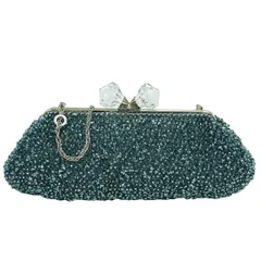 本物 アンテプリマ ANTEPRIMA がま口 ワイヤーバッグ 2WAY ショルダーバッグ クラッチバッグ パーティバッグ ビニール ライトブルー バッグ 中古  