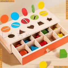 新品未使用 モンテッソーリ教材 早期教育 幼児 知育玩具 ベビーメダルボックス 形合わせ 知育 0-2-3歳の赤ちゃんギフト