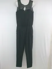 ◇ ZARA BASIC ザラ 大人女子 切替 ノースリーブ オールインワン サイズEUR M USA M MEX 28 ブラック レディース P  【1308010002229】