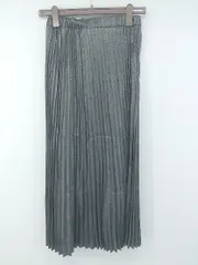 ◇ ◎ JEANASIS ジーナシス 大人女子 ラメ ウエストゴム ロング プリーツ スカート サイズF グレー系 レディース P  【1308010005244】