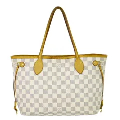 本物 ルイヴィトン LOUIS VUITTON LV 旧型 ネヴァーフル PM ダミエ アズール トートバッグ ホワイト グレー N51110 ビトン バッグ 中古  