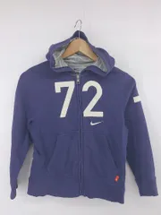 ◇ NIKE ナイキ 刺繍 キッズ 子供服 長袖 ジップアップ パーカー サイズS パープル ホワイト系 レディース P  【1308010006401】