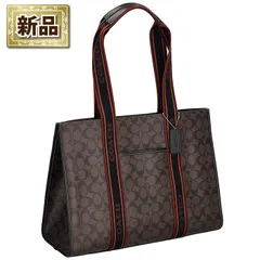 コーチ COACH トートバッグ ラージ スミス トート CM865 SVBMC 2024 AW ブラウンマルチ シグネチャーキャンバス スムースレザー