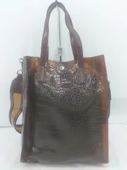 ◇ ◎ WHO'S WHO gallery フーズフーギャラリー 型押し オシャレ 2WAY ショルダー ハンド バッグ ブラウン レディース P  【1308010008269】