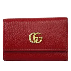 本物 グッチ GUCCI GGマーモント キーケース 6連 レザー レッド 456118 雑貨小物 中古 