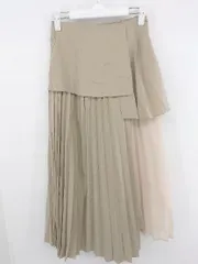 ◇ natural couture アシンメトリー 切替 マキシ プリーツ スカート サイズF ベージュ系 レディース P  【1308010006708】のサムネイル