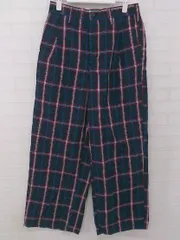 ◇ JUNRed ジュンレッド チェック タック キレイめ スラックス パンツ サイズS ネイビー レッド系 メンズ P  【1308040001469】のサムネイル