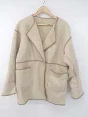 ◇ Kastane カスタネ リバーシブル パイピング ボア 長袖 コート サイズF ベージュ系 レディース P  【1308040001070】