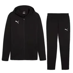 プーマ PUMA  メンズ サッカー チームファイナル カジュアルズ フーディー/パンツ サッカーウェア 上下セット  (659337/659338)、03(BLACK)