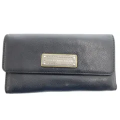 マークバイマークジェイコブス MARC by MARC JACOBS 3つ折り長財布 ウォレット レザー 黒 ブラック ロゴプレート /FF ■GY18