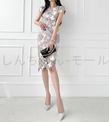 【新品・未使用】ミモレ丈 ワンピースドレス エレガント 蝶々 タイト