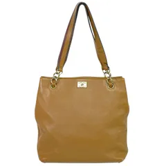 本物 シャネル CHANEL ココマーク ショルダーバッグ トートバッグ レザー ブラウン Coco Mark バッグ 中古 