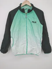 ◇ FILA フィラ キッズ 子供服 ロゴ刺繍 長袖 ウィンドブレーカー サイズ160 グリーン ブラック ホワイト レディース P  【1308040005917】のサムネイル