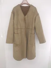 ■ CIAOPANIC TYPY リバーシブル スウェード調 長袖 ノーカラー コート サイズONE ブラウン レディース P  【1308040008871】